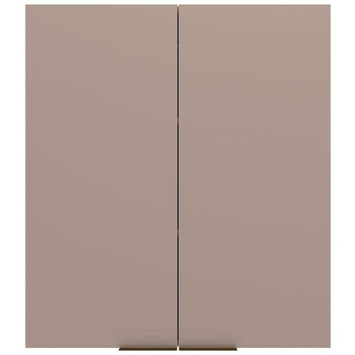 Armário Aéreo Bartira Cristal MDP 15mm com 2 Portas e 2 Prateleiras - 80cm de largura Lâmina Mel/Nude
