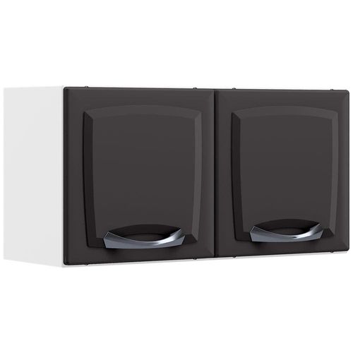 Armário Aéreo Duplo Itatiaia New Premium com 2 Portas - 80cm de largura Branco/Grafite