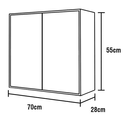 Armário Aéreo Duplo Itatiaia Diamante com 2 Portas e 1 Prateleira - Branco - 70cm de largura