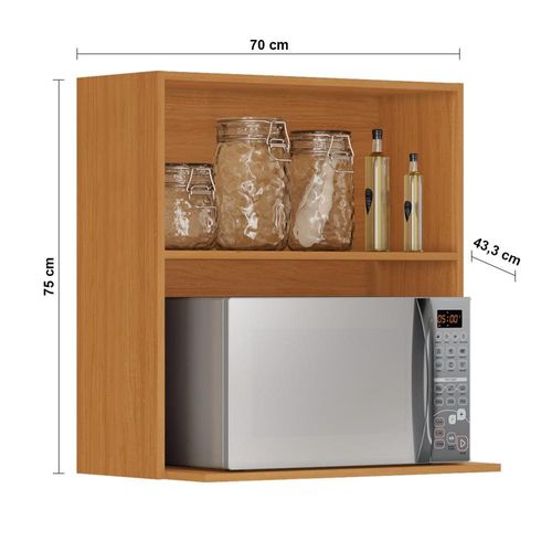 Armário Aéreo para Micro-ondas Itatiaia Ideale com 1 Porta Basculante e 2 Prateleiras - Cinamomo