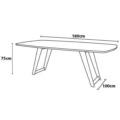 Mesa de Jantar Herval Moara 75x180x100 cm – Off White/Amêndoa