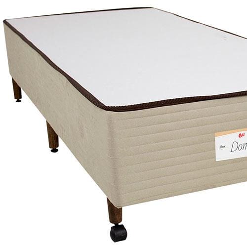 Base Box de Solteiro Castor Dome com Revestimento em Tecido Suede 40x88x188cm - Bege