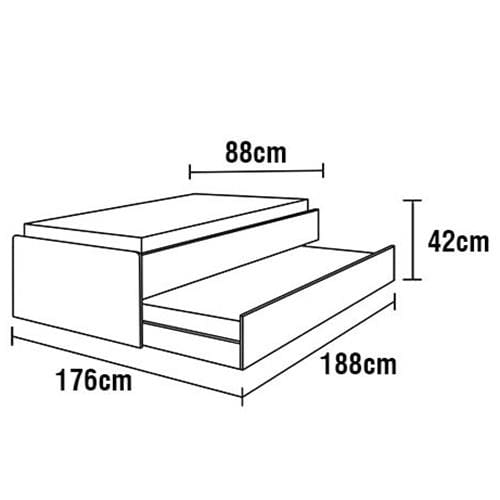 Base Box para Colchão Solteiro Itaflex Lyon com Cama Auxiliar 42x88x188 cm - Bege Bege