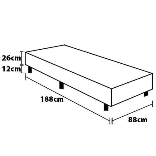 Base Box de Solteiro Umaflex New Itália com Revestimento em Jacquard - 38x88x188cm - Branco