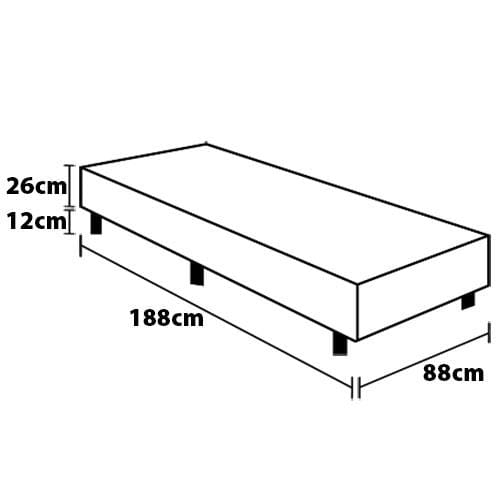 Base Box para Colchão de Solteiro Hellen Universal 38x88x188cm - Preto