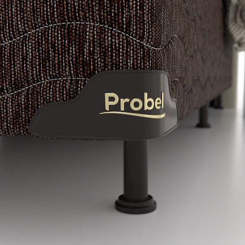 Base Box Queen Size Probel Century com Revestimento em Tecido Poliéster 38x158x198cm - Marrom