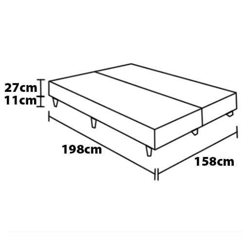 Base Box Queen Size Herval Ômega com Revestimento em Tecido Poliéster 38 x 158 x 198cm - Cinza