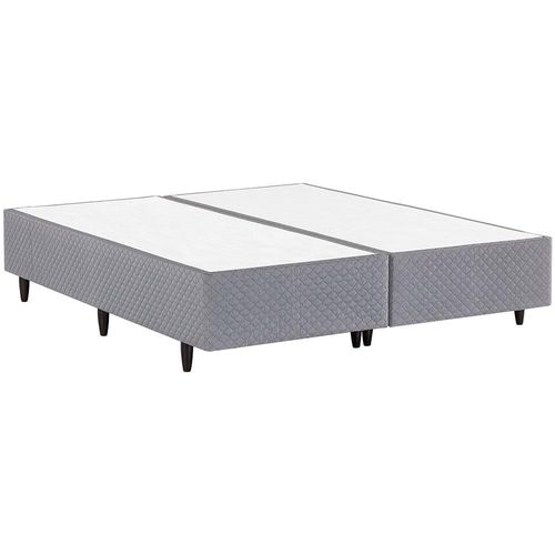 Base Box Queen Size Herval Ômega com Revestimento em Tecido Poliéster 38 x 158 x 198cm - Cinza
