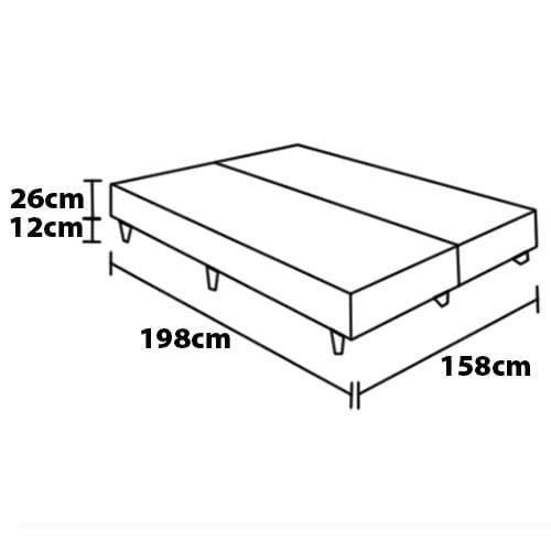 Base Box Queen Size Probel Nevada com Revestimento em Tecido Poliéster 38x158x198cm - Marrom