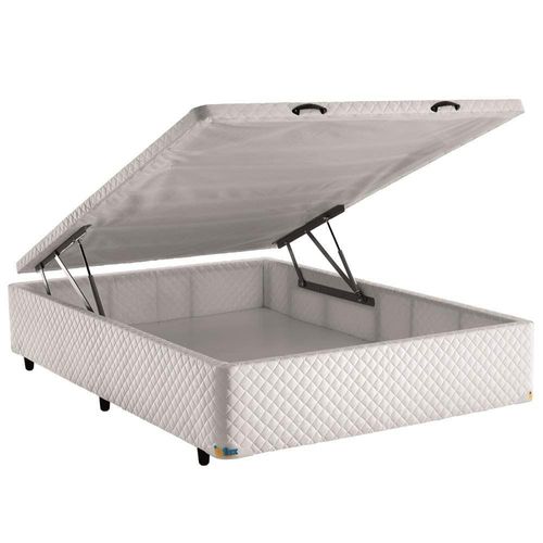 Colchão de Casal Umaflex Itália com Pillow Top e Molas Ensacadas + Base Box Itaflex com Baú - 66,5x138x188cm - Branco