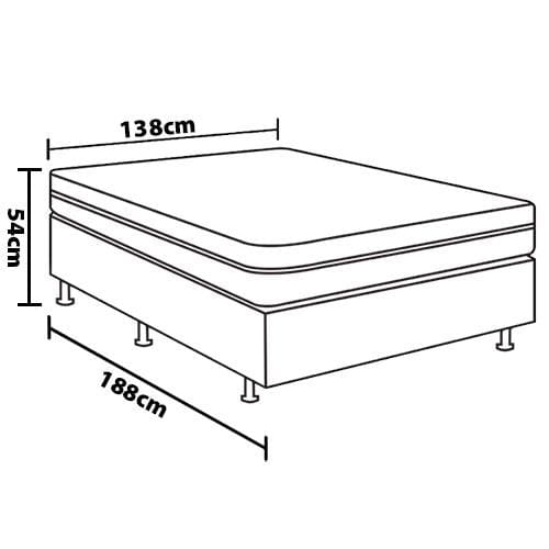 Cama Box Conjugada Casal PROdormir Advanced com Espuma D28 54x138x188 cm – Branco/Cinza