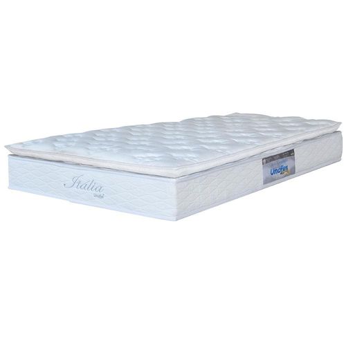 Cama Box de Solteiro Umaflex Itália com Pillow Top e Molas Ensacadas 69x88x188cm - Branco