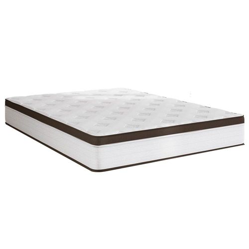 Colchão King Size Portobel Noah Ortopédico com Molas Ensacadas, EPS e Revestimento em Poliéster 30x193x203cm - Branco/Marrom