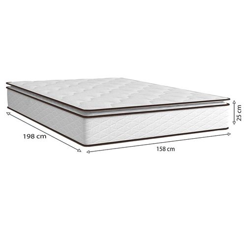 Colchão Queen Size Umaflex New Itália com Molas Ensacadas e Pillow Top D26 - 25x158x198cm - Branco/Marrom
