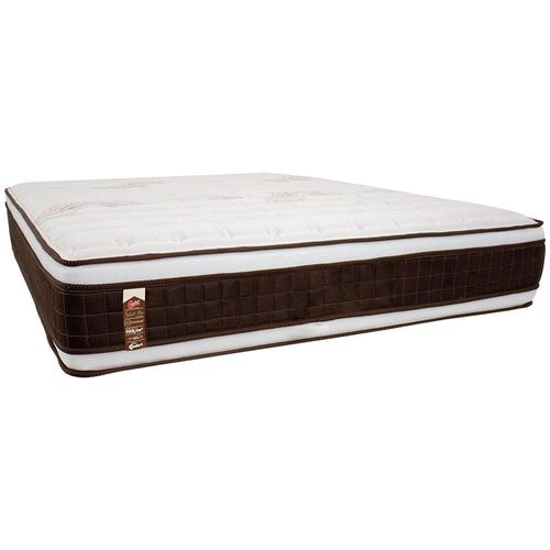 Colchão Queen Size Castor Sellect P Double com Molejo Tecnopedic, Euro Pillow e Revestimento em Malha 34x158x198cm - Marrom/Bege