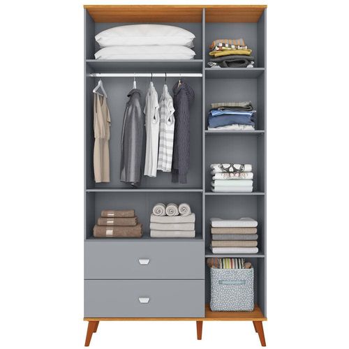 Guarda-Roupa Infantil Bartira Ternura com 3 Portas, 2 Gavetas e 106,8 cm de Largura Azul Wood