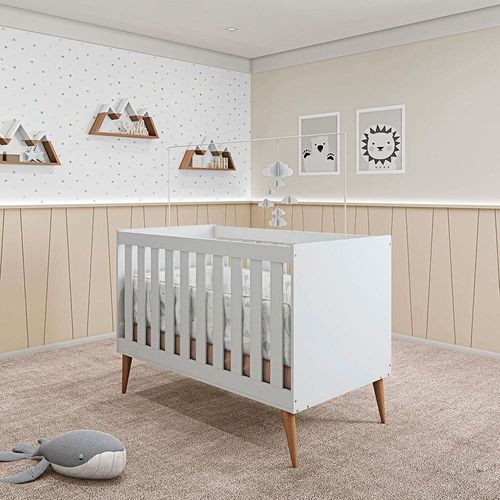 Berço Mini Cama Móveis Estrela Ternura Branco Acetinado