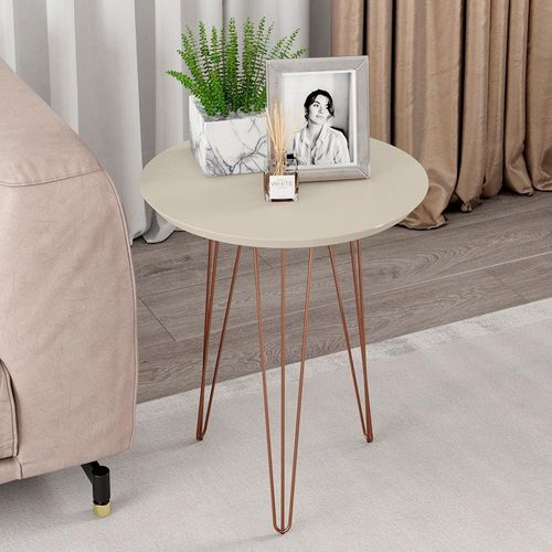 Mesa Lateral Alta Patrimar Supreme Off White/Bronze