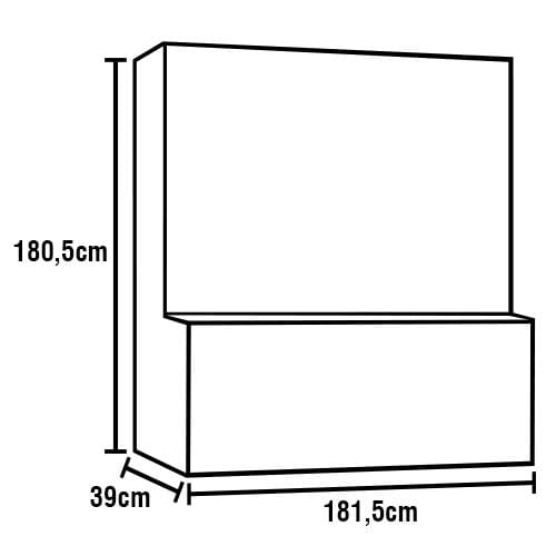 Estante Home Madetec Alan com 181,5 cm de Largura, Ideal para TV de Até 55” Off White/Savana