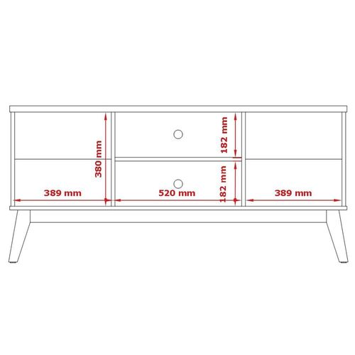 Rack Patrimar Marselha com 136 cm de Largura, Ideal para TV de até 46" Off White/Cedro