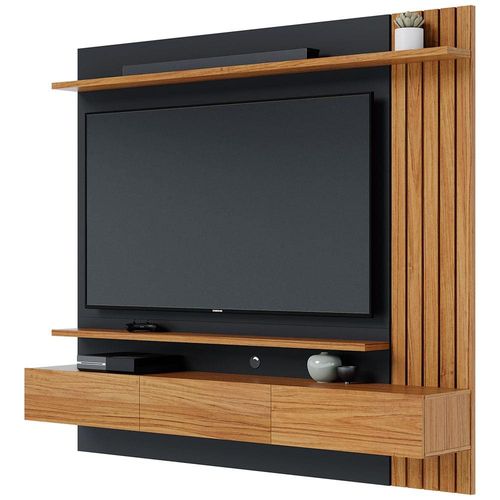 Painel Home Suspenso Colibri Juriti com 180 cm de Largura, Ideal para TV de Até 65” Noce Milano / Calacatta