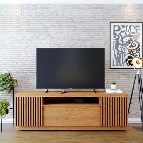 Rack Colibri Manaus com 3 Portas, Ideal para TV de Até 70” Freijó