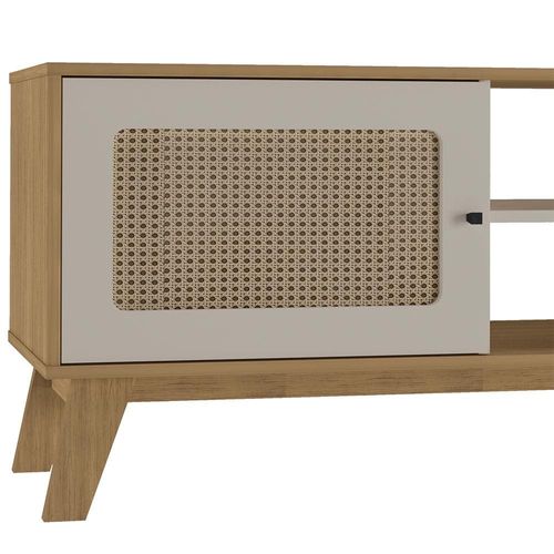 Rack Artely Charlotte com 180 cm de Largura, Ideal para TV de até 75” Carvalho/Off White