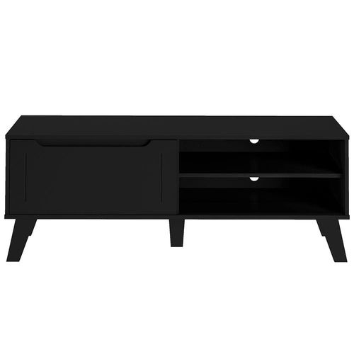 Rack Artely Lotus com 134 cm de Largura, 1 Porta Basculante, Ideal para TV de Até 60” Preto