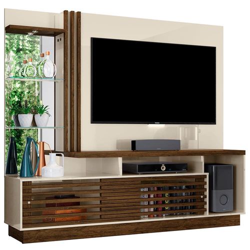 Estante Home Theater Madetec Frizz Plus para TV de até 60 polegadas Off White/Savana