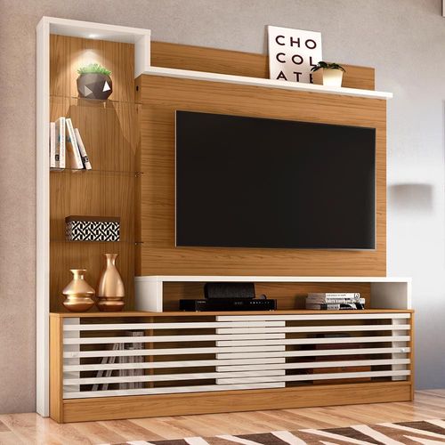 Estante Home Theater Madetec Frizz Prime para TV de até 55 polegadas Naturale/Off White