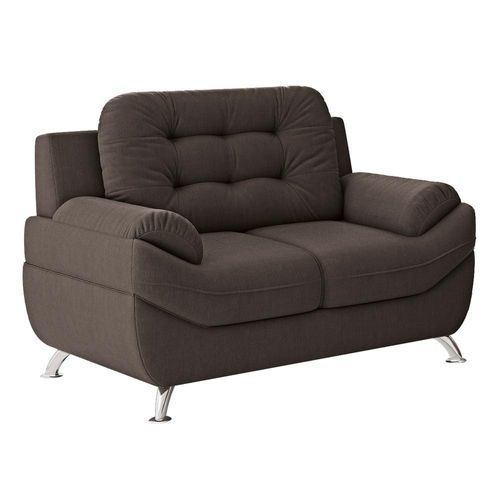 Sofá 2 Lugares Linoforte Mercury Revestido em Tecido Suede 150cm de Largura Marrom