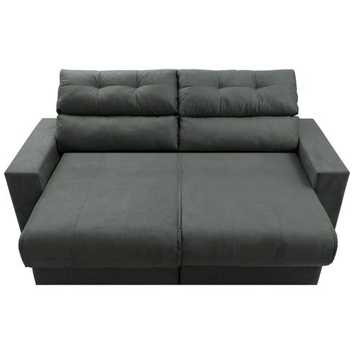 Sofá 3 lugares Cama Inbox Clean com assento Retrátil e encosto Reclinável em tecido Velusoft com 190 cm de largura Cinza