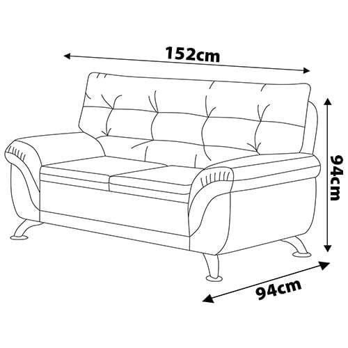 Sofá 2 Lugares Linoforte Arezzo Revestido em Suede com 152cm de Largura Grafite