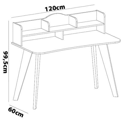Escrivaninha Artely Sofia com Nichos - 120cm de largura Off White/Cedro Brilho Fosco