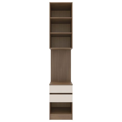 Armário Modulado de Lateral Bartira Lugano com 1 Porta 2 Gavetas 2 Prateleiras Casal – Avelã/Capuccino