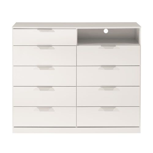 Cômoda Bartira Versatti com 9 Gavetas e Nicho Branco