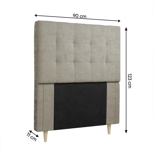 Cabeceira para Cama Box Solteiro Dobuê Sevilha com Revestimento em Veludo Camurça