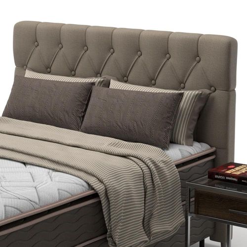 Cabeceira para Cama King Size Probel Califórnia em Tecido Suede Bege