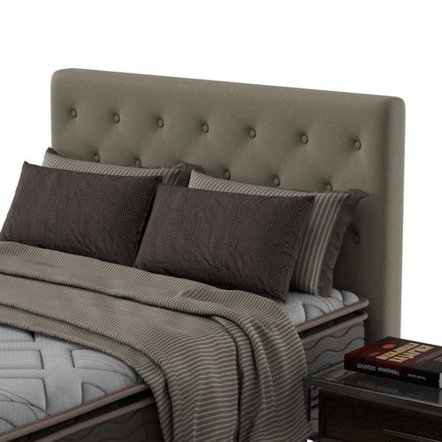 Cabeceira para Cama de Casal Probel Hapton em Tecido Suede Bege
