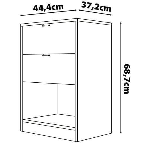 Cabeceira para Cama Box Casal e Queen Bartira Diplomata com Revestimento em Finish Foil + Mesa Bartira Diplomata com 2 Gavetas - Branco/Avelã