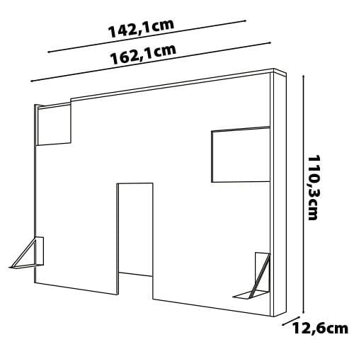 Cabeceira para Cama Box Casal e Queen Bartira Diplomata com Revestimento em Finish Foil Grafite