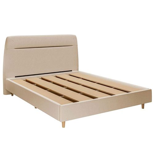 Cabeceira para Cama Queen Size Dobuê Atlanta Estofada e Revestida em Tecido Veloplus - 175cm de largura Bege