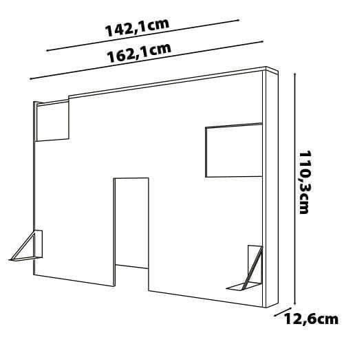 Cabeceira para Cama Box Casal e Queen Bartira Diplomata com Revestimento em Finish Foil + Mesa Bartira Diplomata com 2 Gavetas - Café/Capuccino