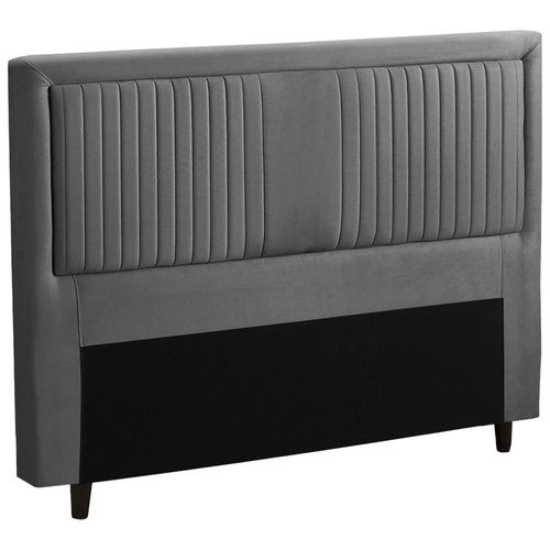 Cabeceira para Cama Queen Size Dobuê Berlim em Tecido Velopus Grafite