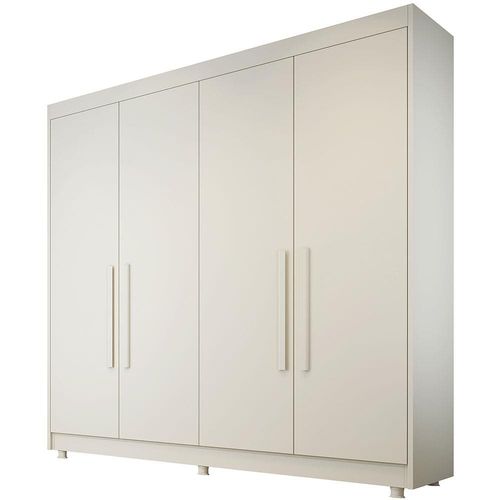 Guarda-Roupa Europa Palermo com 169 cm de Largura, 4 Portas e 3 Gavetas Off White