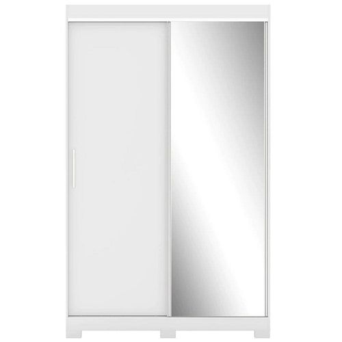 Guarda-Roupa Solteiro Bartira América com Espelho, 2 Portas, 2 Gavetas e 136,2 cm de Largura Branco