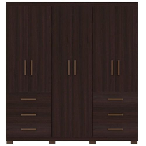 Guarda-Roupa Casal Bartira Santiago com 209,2cm de Largura, 6 Portas e 6 Gavetas Externas Café