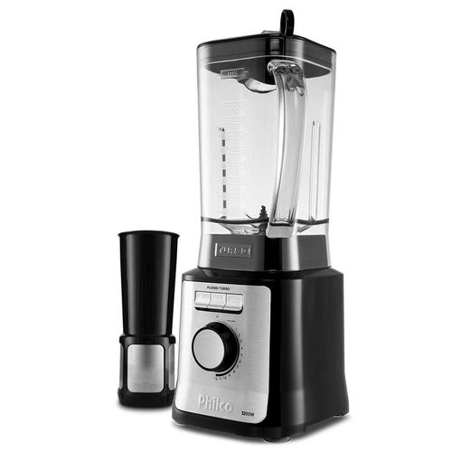 Liquidificador Philco Easy Smart Turbo PLQ1600P Preto/Inox 1200W com 12 Velocidades 220V