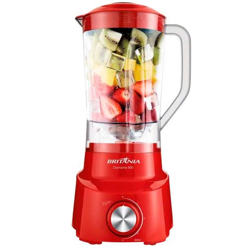 Liquidificador Britânia Diamante 800 Vermelho 900W e 4 Velocidades 220V