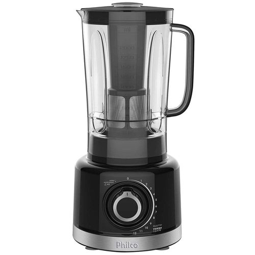 Liquidificador Philco PLQ1550 Turbo 12 Velocidades + Pulsar 1200W - Preto 110V